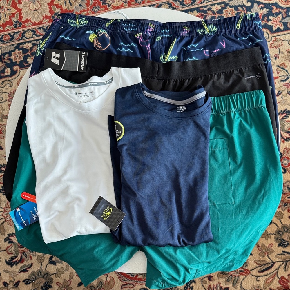 Champion Men's Athletic Shorts - Teal, Black, Navy